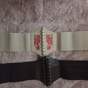 Floral Embroidered Corset Belt